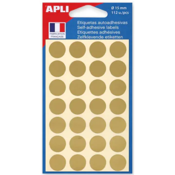 Photo Pastilles adhésives 15 mm - Or AGIPA