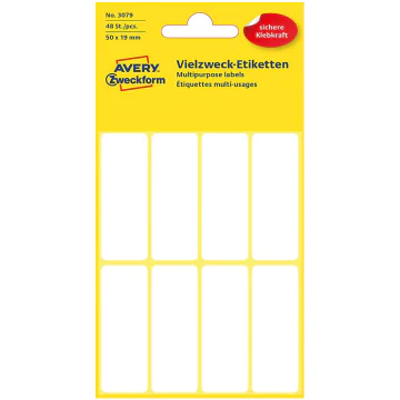 Étiquettes autocollantes - 50 x 19 mm - Blanc AVERY 3079
