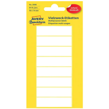 Photo Étiquettes autocollantes - 50 x 14 mm - Blanc AVERY 3086