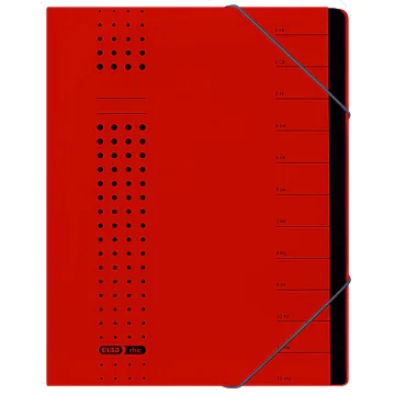 Photo ELBA 400001993 : Trieur à élastique 12 compartiments - Rouge
