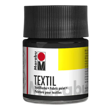 Photo MARABU : Peinture pour textile clair - 50 ml - Noir