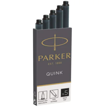 Photo PARKER : Boite de 5 cartouches d'encre Quink - Noir