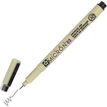 Photo Stylo feutre à pointe fine - 0,35 mm - Noir : SAKURA Pigma Micron 03 (XSDK0349)