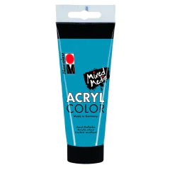 Photo Peinture acrylique mat Bleu cyan - MARABU AcrylColor  de 100 ml