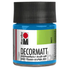 Photo 14010005095 MARABU : Peinture acrylique Decormatt - 50 ml - Bleu azur