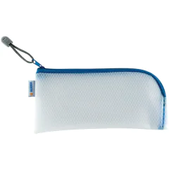 Photo Pochette universelle à zip - 230 x 110 mm - Transparent / Bleu HERMA Mesh Bags