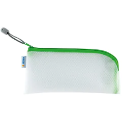 Photo Pochette universelle à zip - 230 x 110 mm - Transparent / Vert HERMA Mesh Bags