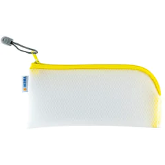 Photo Pochette universelle à zip - 230 x 110 mm - Transparent / Jaune HERMA Mesh Bags