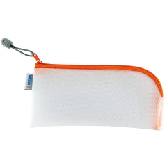 Photo Pochette universelle à zip - 230 x 110 mm - Transparent / Orange HERMA Mesh Bags