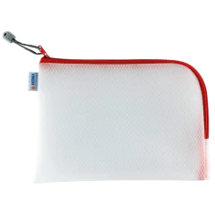 Photo Pochette universelle à zip - 260 x 200 mm - Transparent / Rouge HERMA Mesh Bags