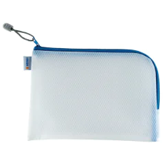 Photo Pochette universelle à zip - 260 x 200 mm - Transparent / Bleu HERMA Mesh Bags