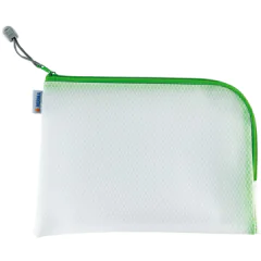 Photo Pochette universelle à zip - 260 x 200 mm - Transparent / Vert HERMA Mesh Bags