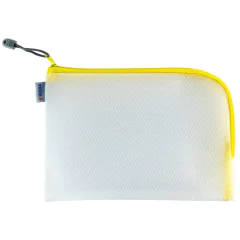 Photo Pochette universelle à zip - 260 x 200 mm - Transparent / Jaune HERMA Mesh Bags