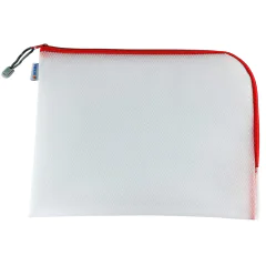 Photo Pochette universelle à zip - 360 x 280 mm - Transparent / Rouge HERMA Mesh Bags