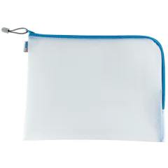 Photo Pochette universelle à zip - 360 x 280 mm - Transparent / Bleu HERMA Mesh Bags