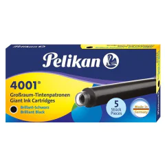 Photo Boite de 5 grandes cartouches d'encre - Noir : PELIKAN 4001 GTP/5 