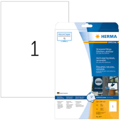 Photo Étiquettes adhésives ultra résistantes amovibles - 210 x 297 mm - Blanc HERMA