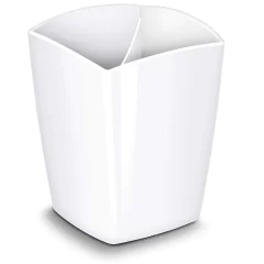 Photo Pot à Crayons 2 compartiments - Blanc : CEP GLOSS 530G