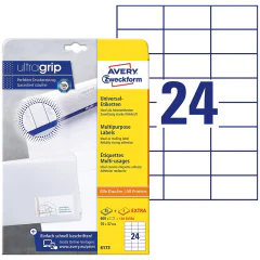 Photo Étiquettes adhésives - 70 x 37 mm - Blanc AVERY Lot de 720