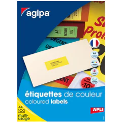 Photo Étiquettes adresses jaunes 105 x 148,5 mm AGIPA 100758