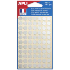Photo Pastilles adhésives 8 mm - Argent AGIPA 100601 Étiquettes