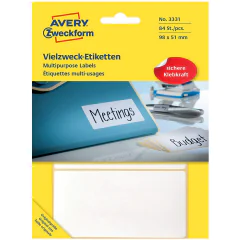 Photo Etiquettes adhésives - 98 x 51 mm - Blanc AVERY 3331