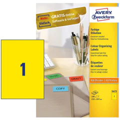 Photo Étiquettes adhésives Jaune 210 x 297 mm AVERY 3473