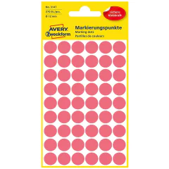 Photo Pastilles adhésives 12 mm - Rouge fluo AVERY 