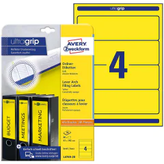 Photo Etiquettes Dos de classeur 61 x 192 mm - Jaune AVERY
