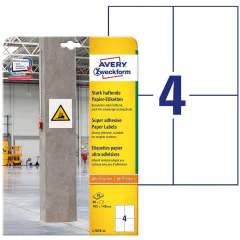 Photo Étiquettes ultra adhésives pour impression - 105 x 148 mm - Blanc AVERY
