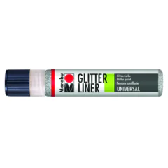 Photo MARABU Glitter-Liner 180309582 : Peinture pour textile - Argent brillant