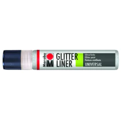 Photo MARABU Glitter-Liner 18030009570 : Peinture pour textile - Blanc brillant