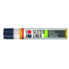 Photo MARABU Glitter-Liner 18030009519 : Peinture pour textile - Jaune brillant