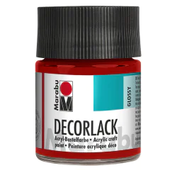 Photo MARABU : Vernis acrylique - Decorlack - 50 ml - Rouge cerise