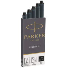 Photo PARKER : Boite de 5 cartouches d'encre Quink - Noir