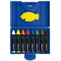 Photo PELIKAN : Lot de 8 crayons de cire aquarellables sans douille - 666/8WL