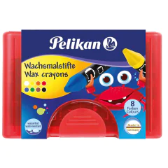 Photo PELIKAN : Lot de crayons de cire épais sans gaine - 665/8