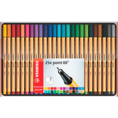 Photo STABILO : 25 stylos-feutres Fineliner point 88 - Assortiment